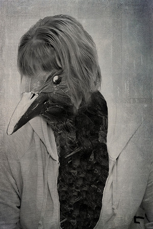 Anthropomorphic portrait photograph, Raven woman