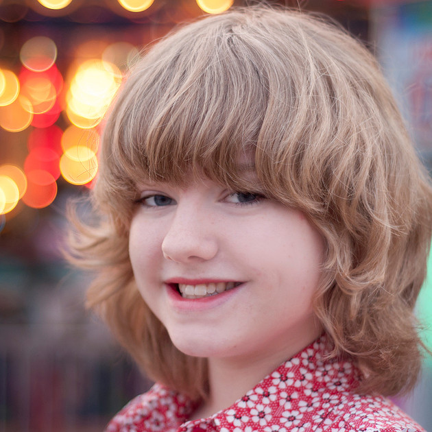 Portrait photograph, Senior pictures, carnival bokeh