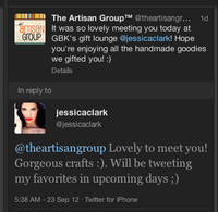 celebrity tweets about The Artisan Group at GBK Primetime Emmys Gift Lounge