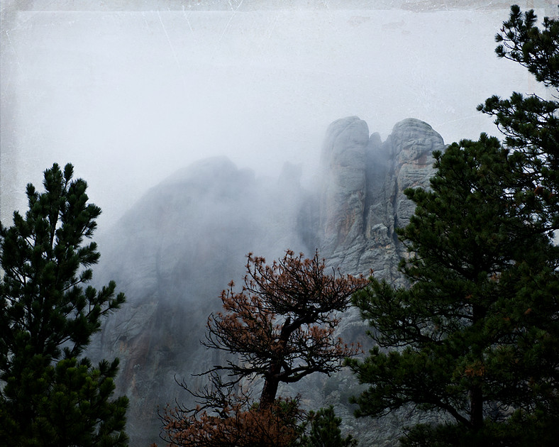 Landscape of rocky peaks in the Black Hills National Forest