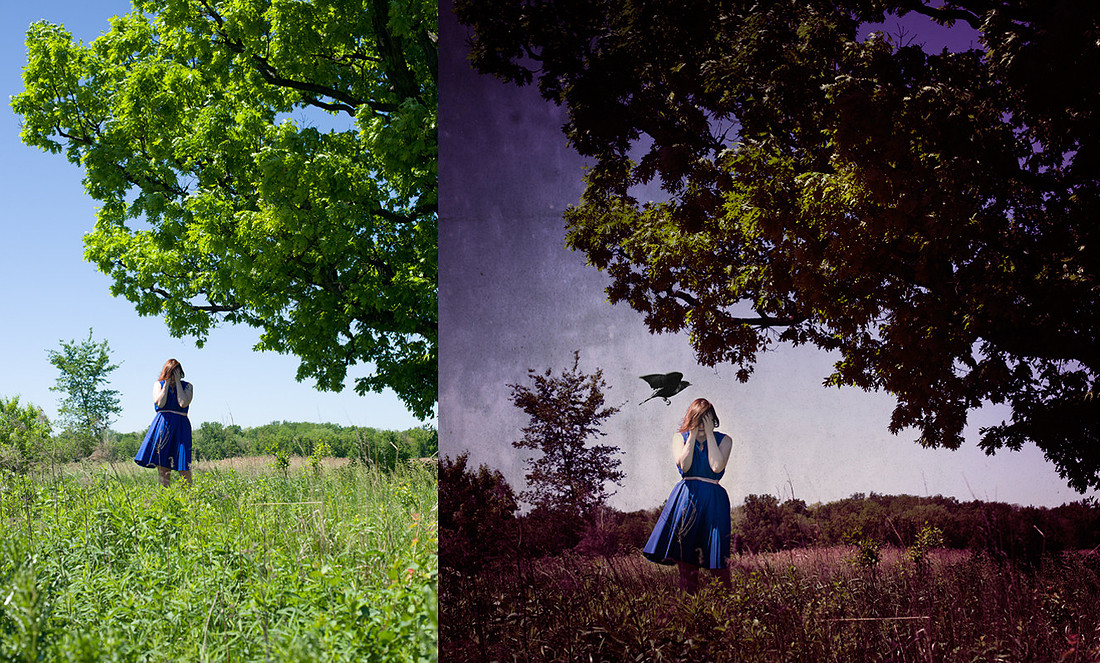 Before-after self portrait photos