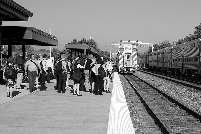 Metra train station in Naperville, Illinois