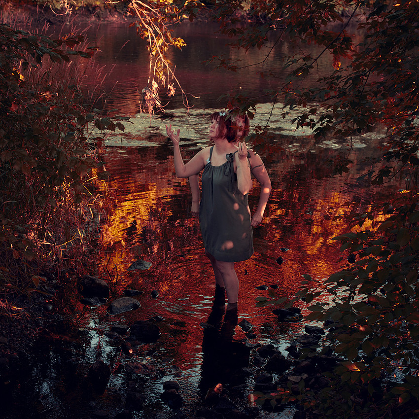 Surreal portrait photograph at Knock Knolls Park, Naperville, Illinois.
