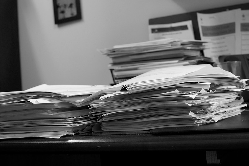 Stacks of paper