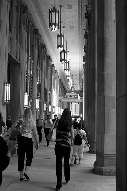 Civic Opera Building, Chicago, Illinois, Black and White Photography