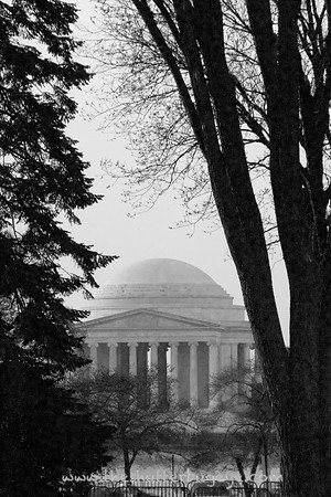 Jefferson Memorial in Black and White
