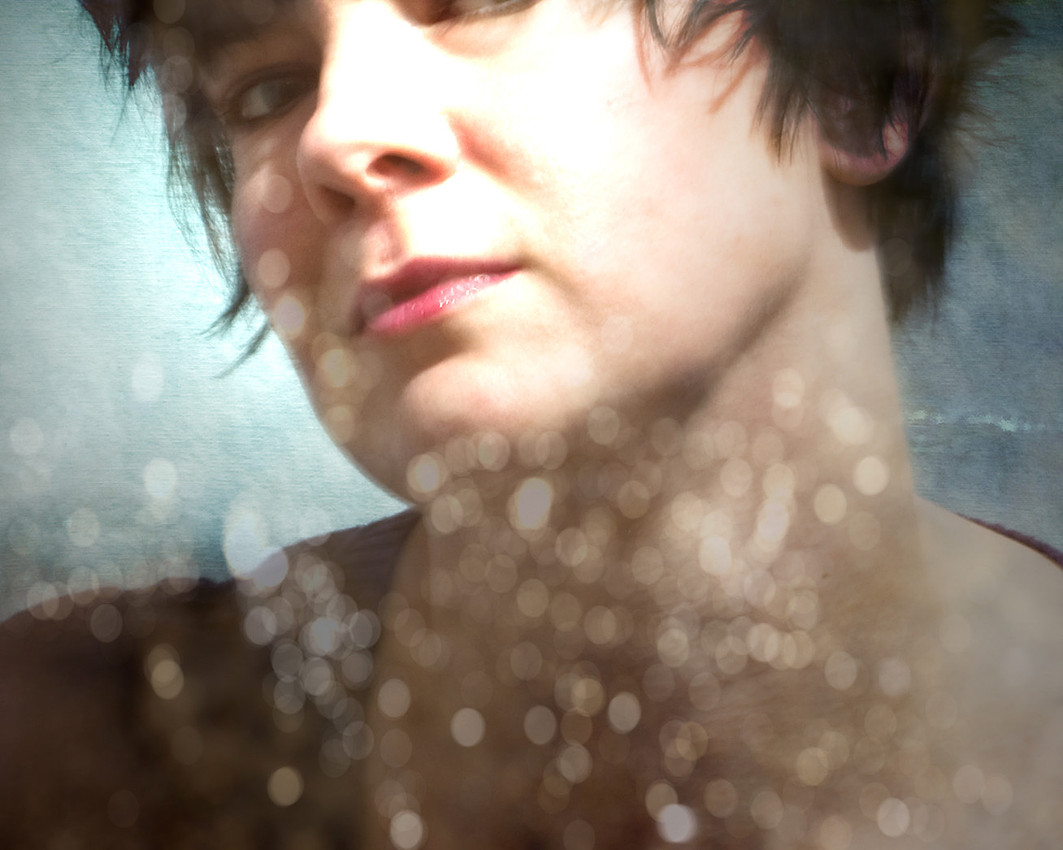 self portrait with sparkling bokeh