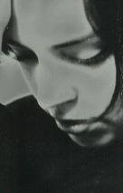 Black and white self portrait photo, woman, moody, emotion