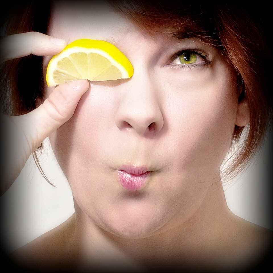 Fine art portrait with fruit