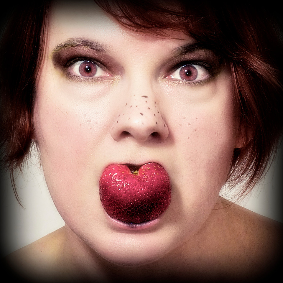 Fine art portrait with fruit