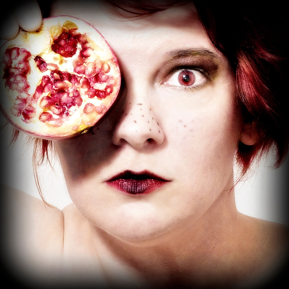 Fine art portrait with fruit
