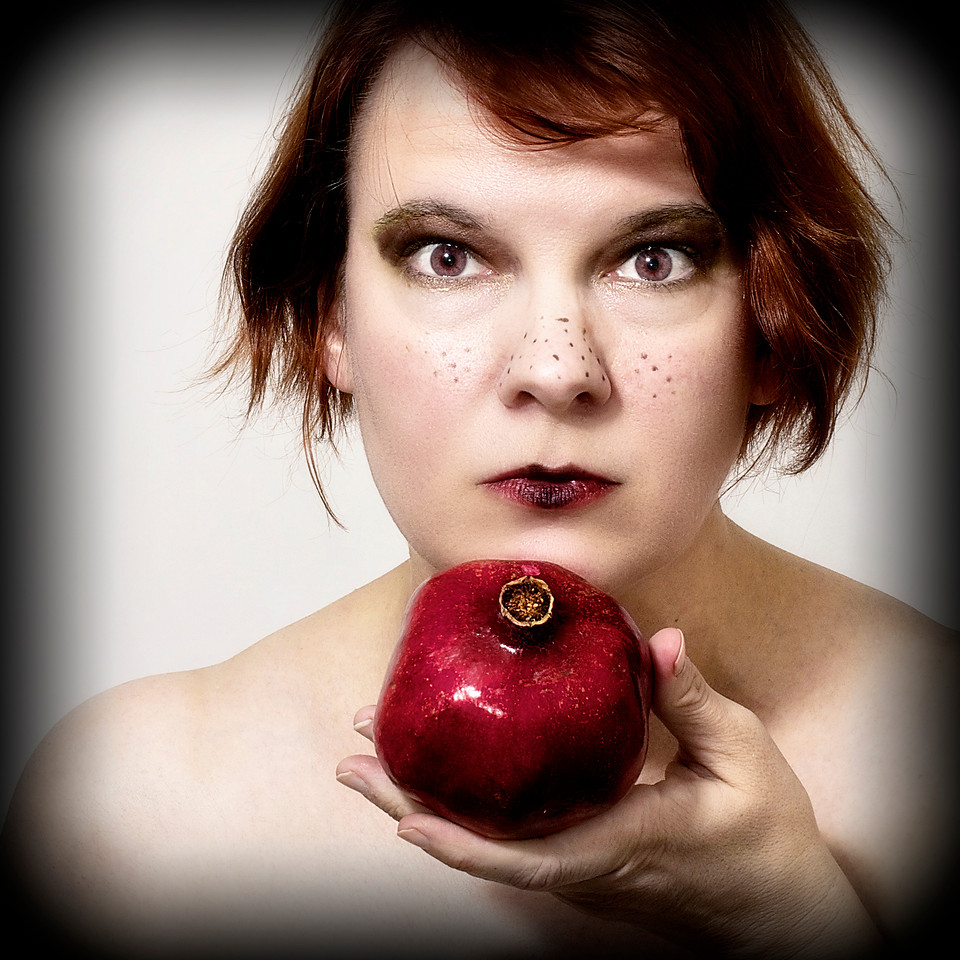 Fine art portrait with fruit
