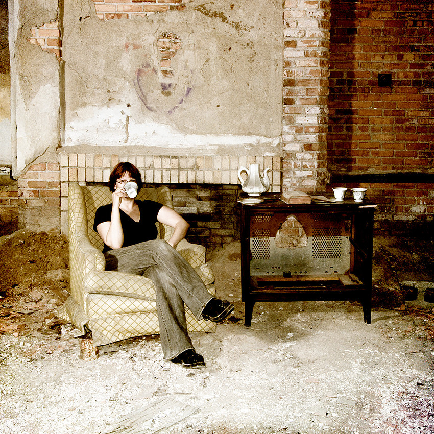 Urban decay self portrait, City Methodist Church, Gary, Indiana, urbex